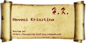 Hevesi Krisztina névjegykártya
